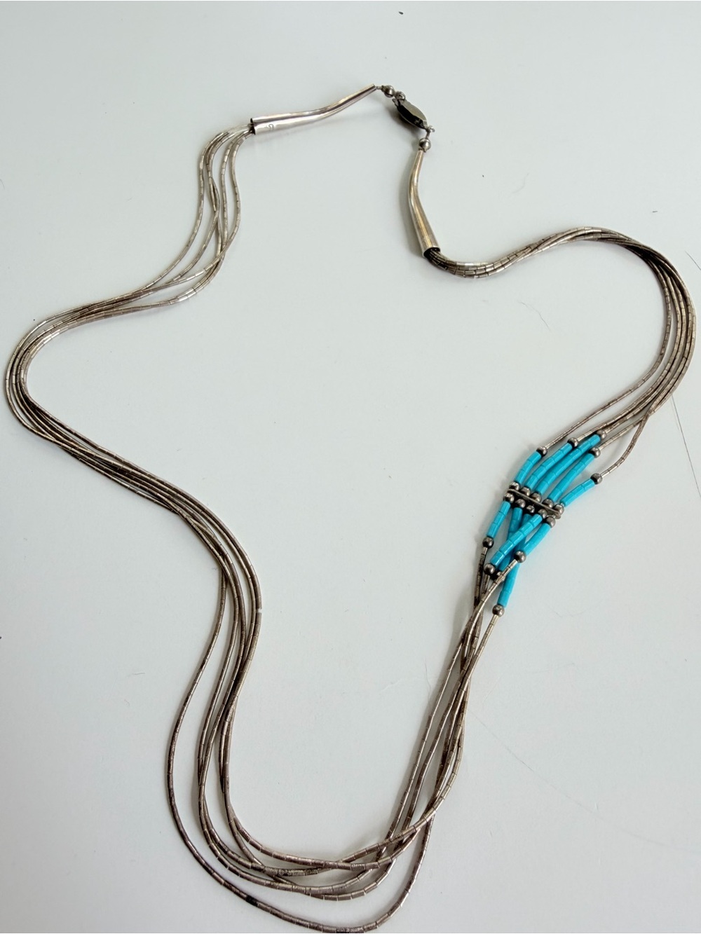 Navajo liquid silver necklace